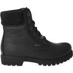 Svarta Gore Tex Ankle-boots Andningsbara med Snörning i Läder för Damer 