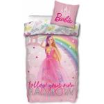 Påslakanset - Barbie - 140x200 cm - Rainbow - 100% bomull
