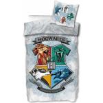 Påslakanset - Harry Potter - 140x200 cm - Hogwarts - Multi logo - 100% bomull