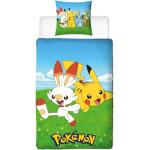 Påslakanset Pokemon - Pikachu og Squirtle - 100% bomull - 2 i 1 design - 140x200 cm