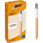 Penna Bic Wood Effect Multicolour 0,32 mm (12 Delar)