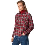Rutiga Röda Långärmade Långärmade blusar från Pepe Jeans på rea i Storlek M i Bomull för Damer 