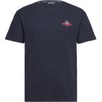 Marinblåa Kortärmade Kortärmade T-shirts från Sebago i Storlek S 