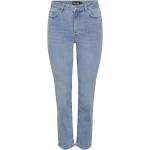 Ljusblåa Straight leg jeans från Pieces på rea i Storlek S i Denim för Damer 