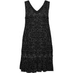 Svarta Ärmlösa V-ringade klänningar med glitter från Pieces på rea i Storlek XS med V-ringning för Damer 