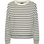 Randiga Vita Sweatshirts från Pieces i Storlek XXL i Polyester för Damer 