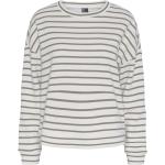 Randiga Vita Sweatshirts från Pieces i Storlek XS i Polyester för Damer 