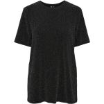 Svarta Oversize t-shirts med glitter från Pieces på rea i Storlek M för Damer 