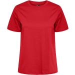Röda T-shirts utan tryck från Pieces i Storlek L i Bomull för Damer 