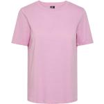 Lavendelfärgade T-shirts utan tryck från Pieces i Storlek L i Bomull för Damer 