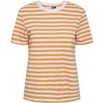 Randiga Vita Randiga T-shirts från Pieces i Storlek XL i Bomull för Damer 