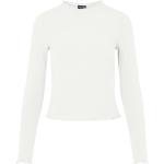 Vita Långärmade skjortor med volang från Pieces på rea i Storlek XS för Damer 