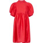 Röda Korta klänningar med puffärm från Pieces på rea i Storlek XS med Hög ringning för Damer 