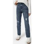 Blåa Slitna jeans från Pieces med L30 med W30 i Storlek XXS i Denim för Damer 