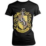 Svarta Harry Potter Hufflepuff T-shirts från Plastic Head i Storlek L för Damer 