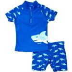 Playshoes unisex - barn zweiteilig Schwimmshirt Badeshorts Badebekleidung UV-Schutz Bade-Set Hai, Blå, 98-104