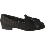 Svarta Loafers med Klackhöjd till 3cm i Läder för Damer 