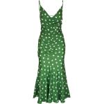 Casual Prickiga Gröna Sidenklänningar Asymmetriska från Carolina Herrera i Storlek XXS med V-ringning för Damer 