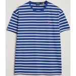 Randiga Kungsblåa Kortärmade Kortärmade T-shirts från Ralph Lauren Lauren i Storlek L med Rund ringning i Bomull för Herrar 