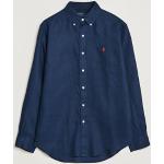 Casual Mörkblåa Linneskjortor från Ralph Lauren Lauren i Storlek S med Button down för Herrar 