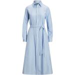 Eleganta Blåa Långärmade Skjortklänningar med broderi från Ralph Lauren Lauren i Bomull för Damer 