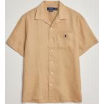Beige Kortärmade Linneskjortor från Ralph Lauren Lauren i Storlek M för Herrar 
