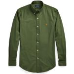 Militärgröna Långärmade Långärmade skjortor från Ralph Lauren Lauren med stretch i Storlek XL med Button down i Bomull för Herrar 