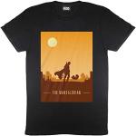 Retro Svarta Star Wars The Mandalorian T-shirts stora storlekar i Storlek S för Herrar 