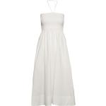 Knälånga Vita Knälånga klänningar med smock från Cathrine Hammel i Storlek XS i Poplin för Damer 