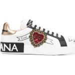 Vita Skinnsneakers från Dolce & Gabbana i storlek 41,5 med Snörning med rundad tå i Kalvskinn för Damer 