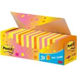 Post-it® Sticky-notislappar, 76 x 76 mm, neonfärgade, 24 x 100 blad samt 3 block på köpet, 654-NP24