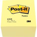 Post-it® Sticky-notislappar, kub, 76 x 76 mm, Canary Yellow™, 450 blad, 636B