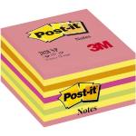 Post-it® Sticky-notislappar, kub, 76 x 76 mm, neonrosa färger, 2028-NP