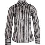 Vintage Hållbara Randiga Svarta Långärmade blusar från Prada på rea med Button down i Bomull för Damer 