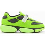 Hållbara Neongröna Canvas sneakers från Prada på rea i storlek 36 med Kardborreknäppning i Tyg för Damer 