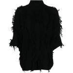 Vintage Hållbara Svarta Trekvartsärmade Kashmir tröjor med fransar från Dior i Storlek S för Damer 