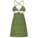 Casual Prickiga Gröna Ärmlösa Prickiga klänningar med volang från GIAMBATTISTA VALLI på rea i Storlek L med Halterneck-ringning för Damer 