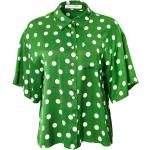 Ekologiska Prickiga Gröna Kortärmade Kortärmade blusar från Carolina Herrera i Storlek XXS för Damer 