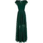 Prickiga Smaragdgröna Holkärmade Prickiga klänningar i Storlek 3 XL med V-ringning för Damer 