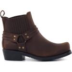 Bruna Cowboy-boots med Klackhöjd 3cm till 5cm i Mjukt läder för Herrar 