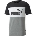 Blockfärgade Gråa Kortärmade Kortärmade T-shirts från Puma Ess i Storlek L i Gummi för Herrar 