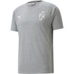 Gråa Kortärmade Neymar Kortärmade T-shirts från Puma EvoStripe på rea i Storlek M för Herrar 