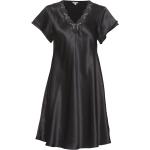 Pure Silk - Nightgown W.lace, Short Nattlinne Black Lady Avenue