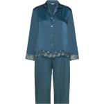 Blåa Sidenpyjamasar från Lady Avenue i Storlek XS för Damer 