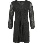 QED London - Rockabilly Kort klänning - Leopard Velvet Flocking Knot Front Mini Dress - XS XL - för Dam - svart
