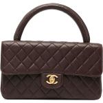 Vintage Hållbara Mörkbruna Quiltade väskor från Chanel i Läder för Damer 