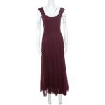 Vintage Hållbara Maxilånga Burgundy Ärmlösa Stickade klänningar från Ralph Lauren Lauren i Bomullsblandning för Damer 