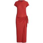 Vadlånga Röda Omlottklänningar från Ralph Lauren Lauren med Rund ringning i Jerseytyg för Damer 