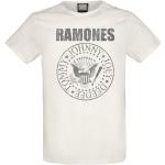 Ramones T-shirt - Amplified Collection - Vintage Shield - S 3XL - för Herr - vit