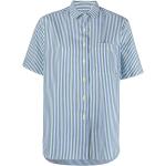 Vintage Hållbara Randiga Blåa Kortärmade Randiga skjortor från Burberry på rea i Storlek XL för Damer 